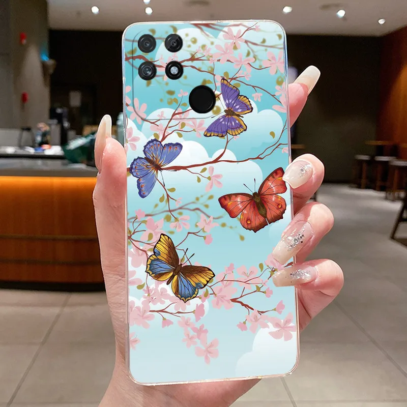 Luxury Clear Butterfly Flowers Soft Phone Case