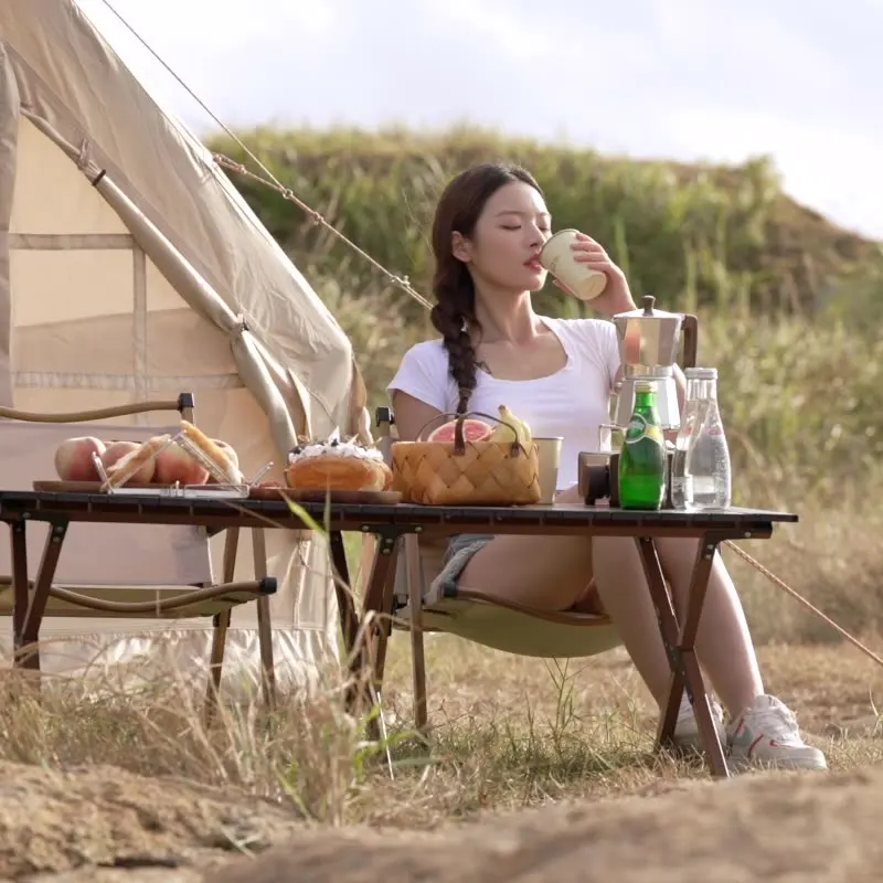 

Outdoor folding table portable camping table picnic camping ultralight full set of equipment supplies egg roll table