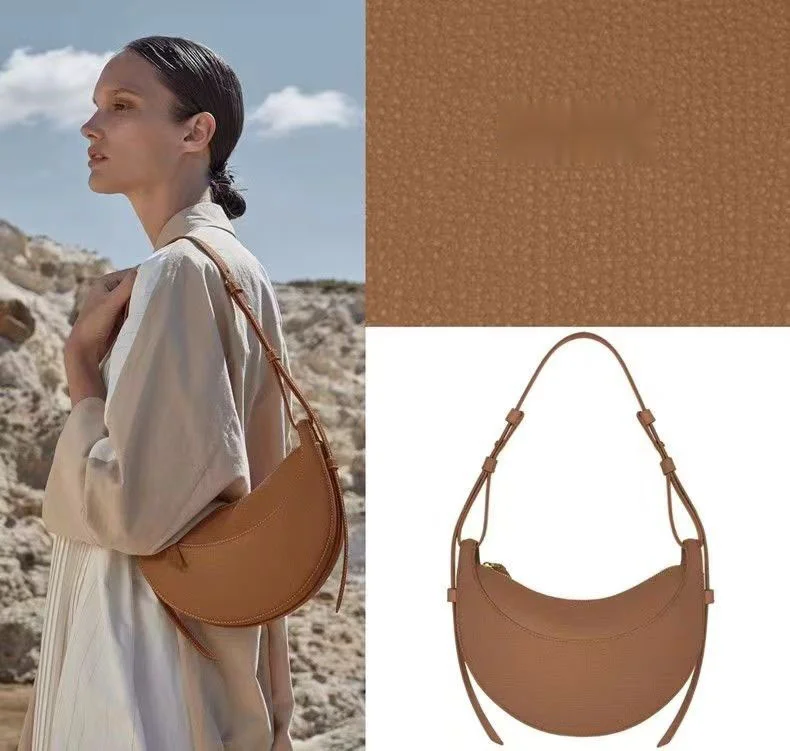 Fransk nichedesignet crossbody-taske med én skulder og litchi-mønstret halvmåneformet armhule, sadeltaske til kvinder_voghion.com