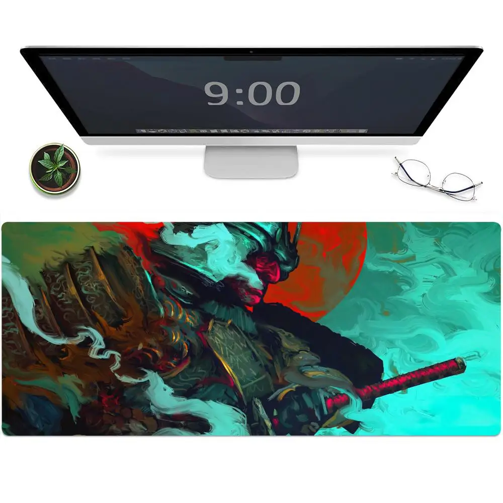 

japanese samurai devil Mouse Pad Gaming Mouse Desk Mat Large Keyboard Pad Desktop Gamer keyboard Rubber Mouse gaming accessories desk tidy Cushion