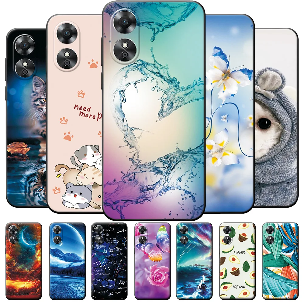 Custodia Per Oppo A17 Custodia A17 Cover Posteriore In Tpu Per Cartoni Animati In Silicone Morbido Per Oppo A17 Borse Per Telefono Per Oppoa17 A17 A 1