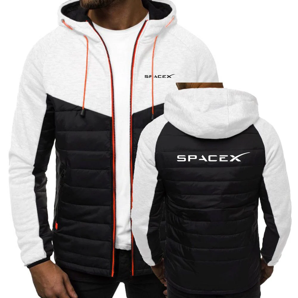 red hoodie 2022 New SpaceX Logo Spring Autumn Men's Cotton Casual Print Patchwork Colorful Zipper Winter Warm Sportswear Jacket Jacket plain black hoodie