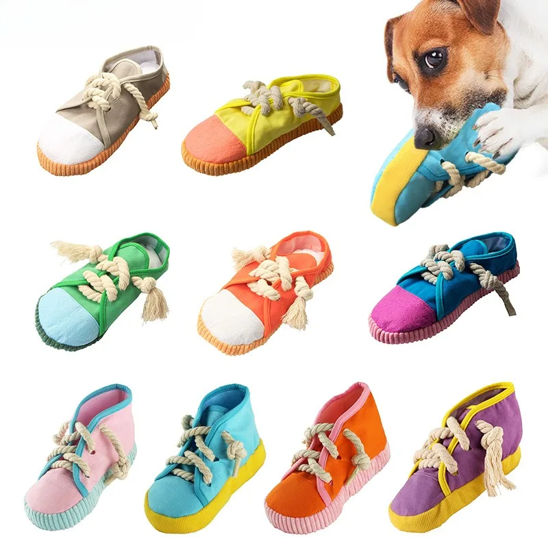 

Dog Chew Toys Creative Shoes Shape Squeaky Toy Durable and Safe Dog Playing Toy Funny Shoes Pet Toy Wholesale