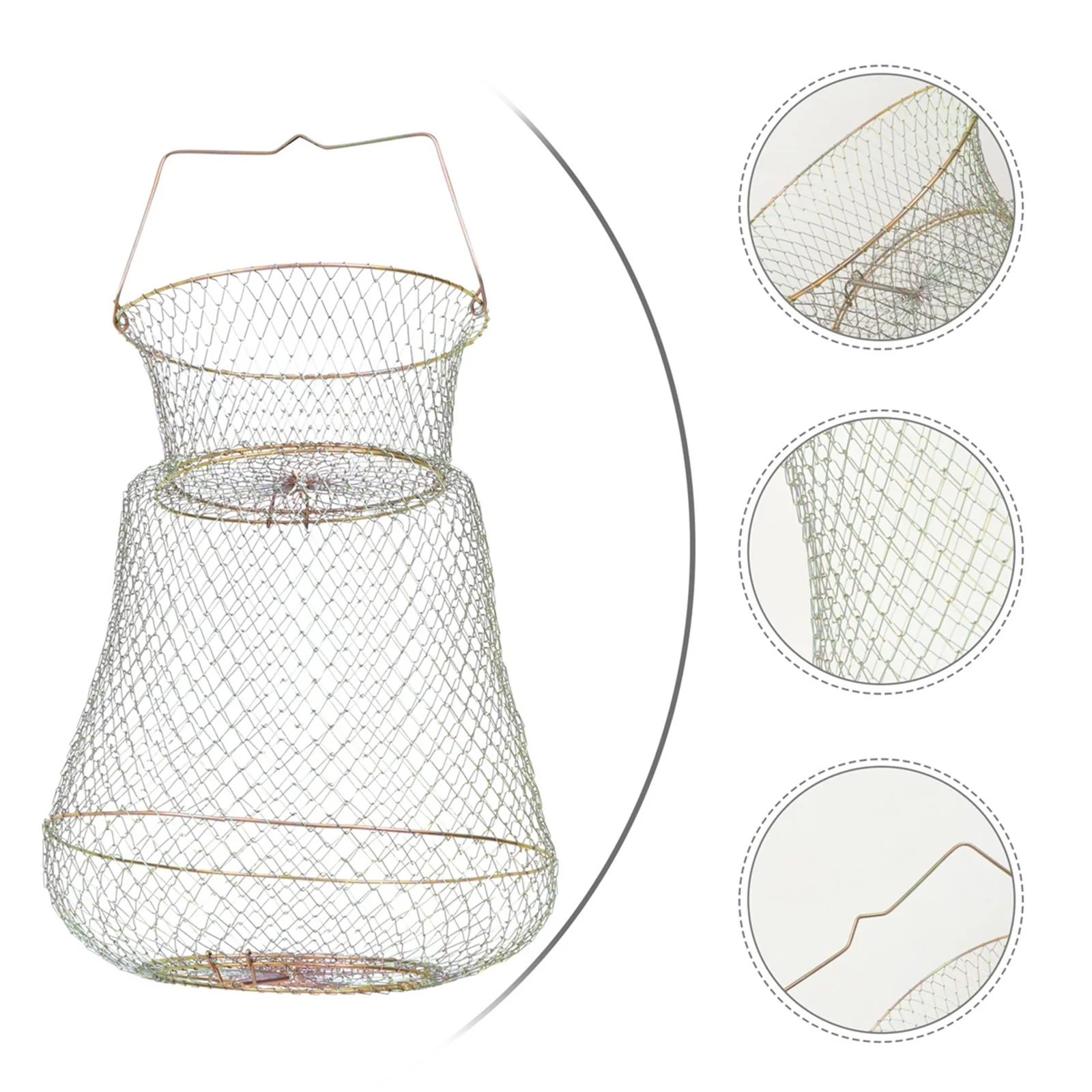 

Metal Net Fish Basket Steel Wire Fishing Cages Fish Protection Cage Accessory