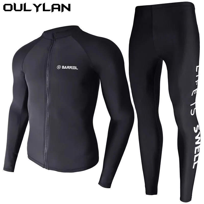 

Oulylan Men Swimsuit Diving Suit Long Sleeve Quick Drying Wetsuit Summer Sun Protection Spearfishing Swim Surfing Training Suits