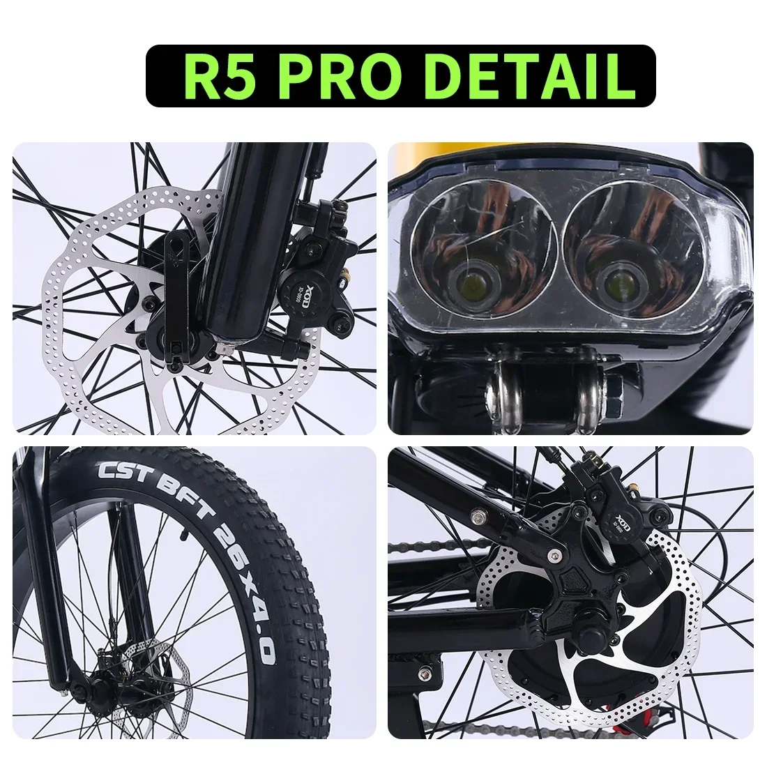 Bicicleta Eléctrica R5 1000W Electric Bicycle 26'' Men's Bike Fat