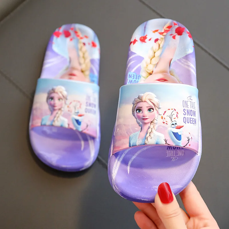 Disney Children's Summer Home Slippers Girls' Cartoon Frozen Princess Elsa Sandals