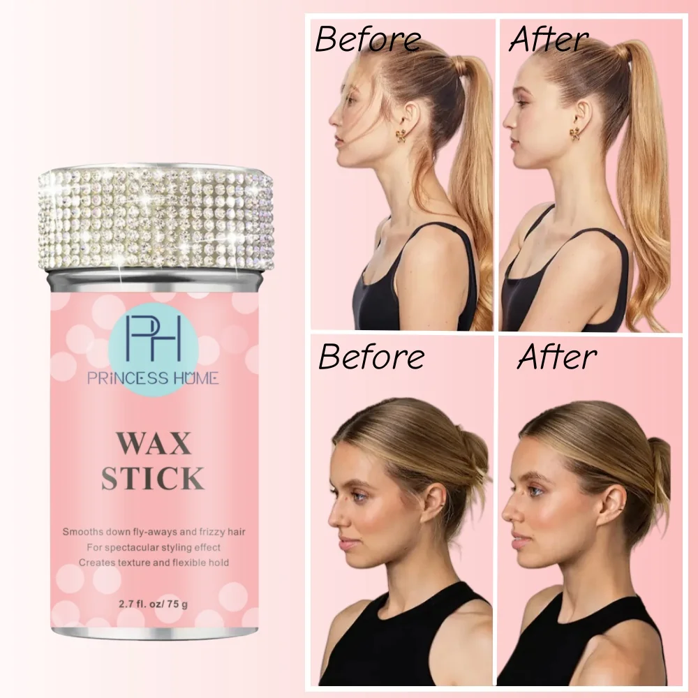75g 2.7FL.OZ Hair Wax Stick Gel for Broken Hair Artifact Anti-frizz Smoothing Wax Stick For Lace Wigs Toupee 1pcs