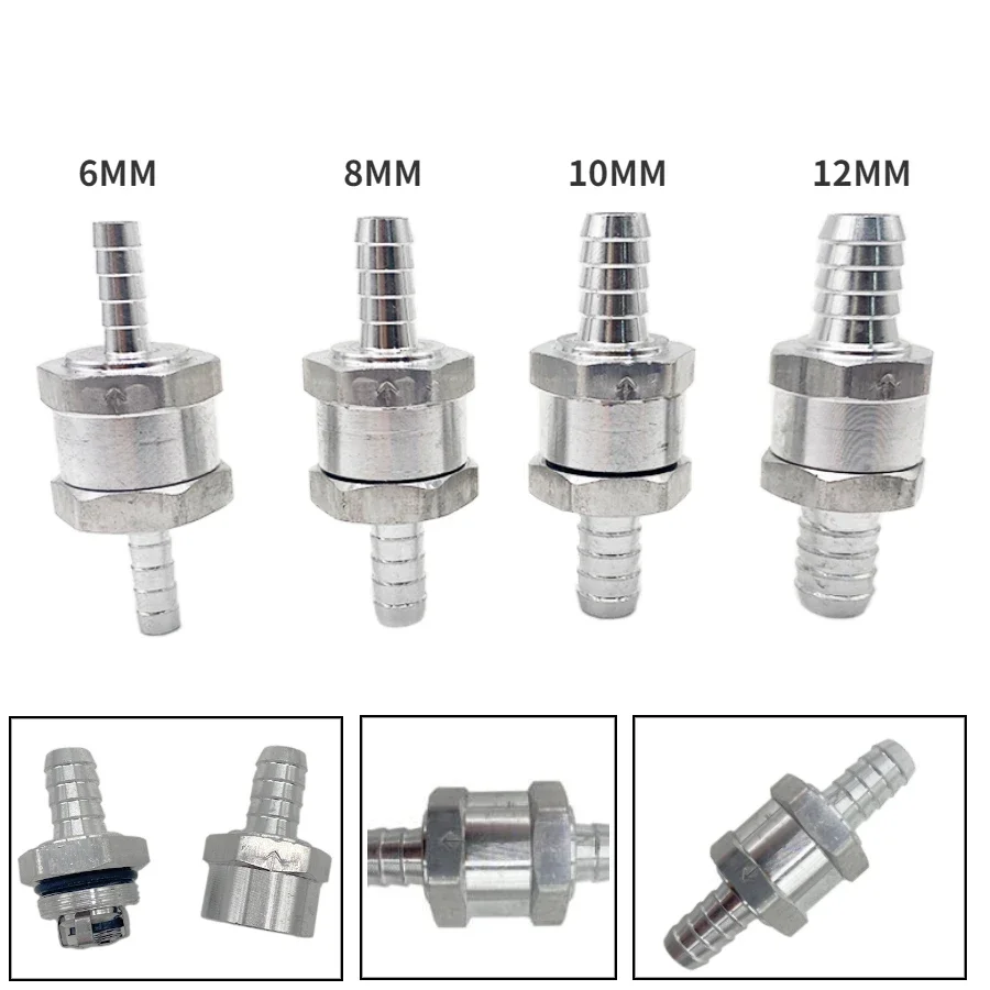 Fuel Check Valve New Fuel Non Return Check Valve 6/8/10/12mm Aluminium Alloy Petrol Diesel Water Fuel Line One Way For Peugeot Renault