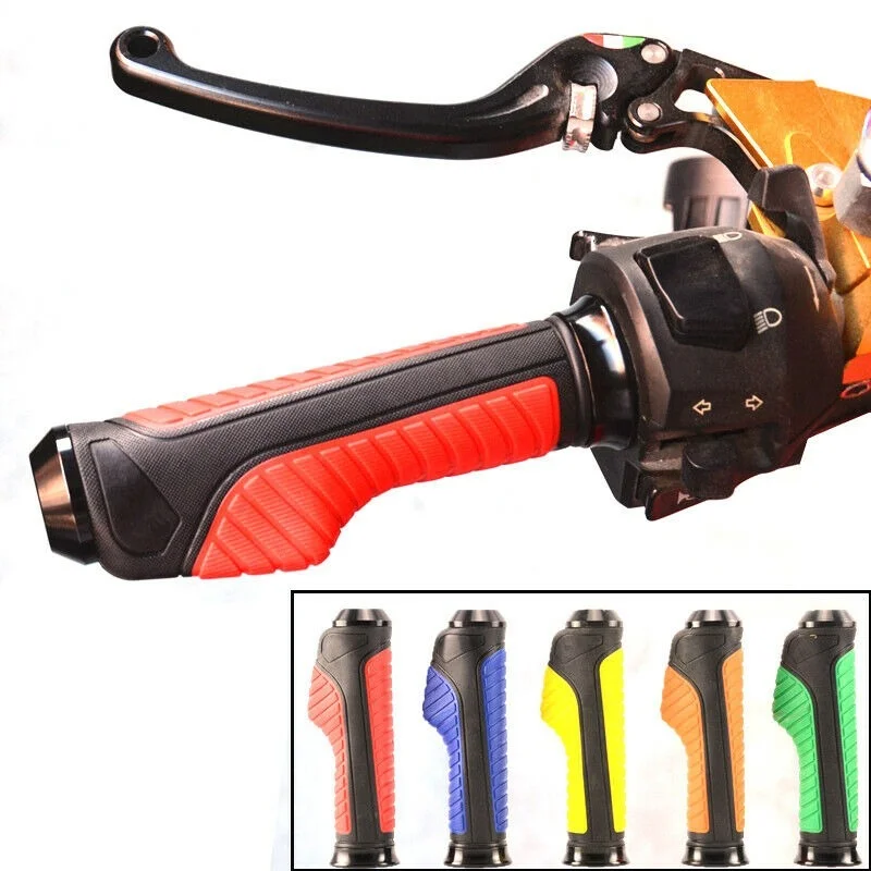 

CNC Aluminum Universal Motorcycle 7/8" 1" Rubber Handle Bar Hand Grips Non-slip 1set