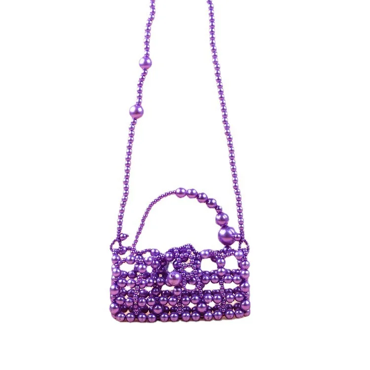 Brand Clear Acrylic Crystal Stone Box Totes Handbag Bead Bag Pearl Bag Designerwomen Party Small Bucket Purse