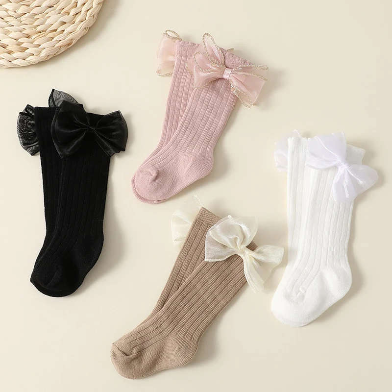 Autumn Baby Girls Mid Tube Socks Solid Color Infant Accessories