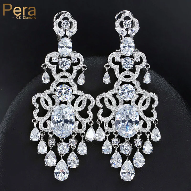 

Серьги-подвески женские с фианитом, E239