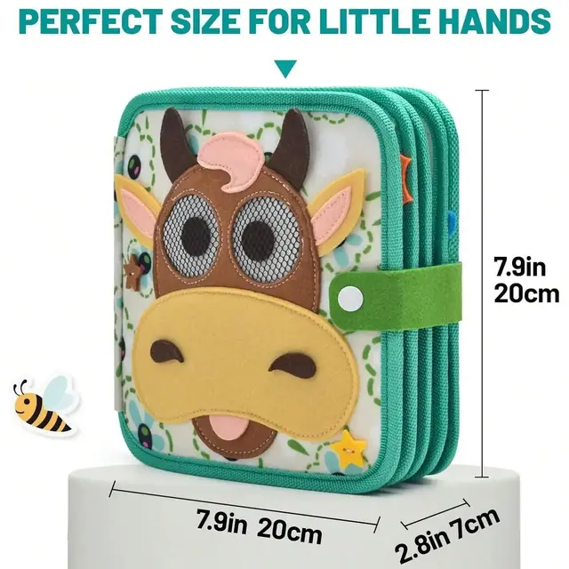 Busy Book for Toddlers Montessori 3D Felt Quiet Book for Preschool Learning Fine Motor Skills，Sensory Activity Travel Toy 5