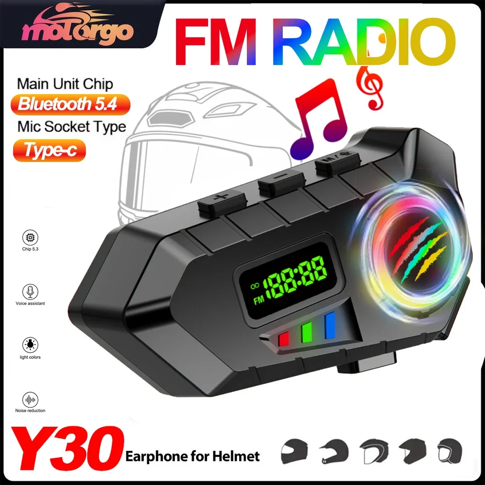 Helmet Headset with FM Radio Bluetooth 5.4