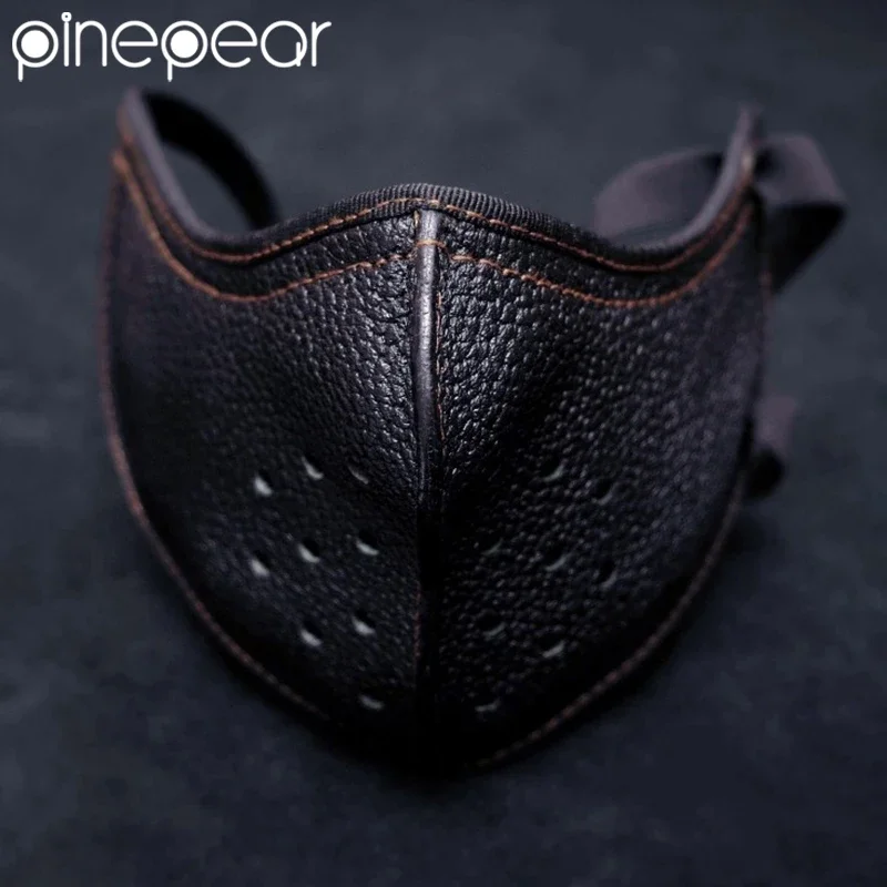 PinePear Mens Punk Gothic Leather Mask Biker Motorcycle Mask
