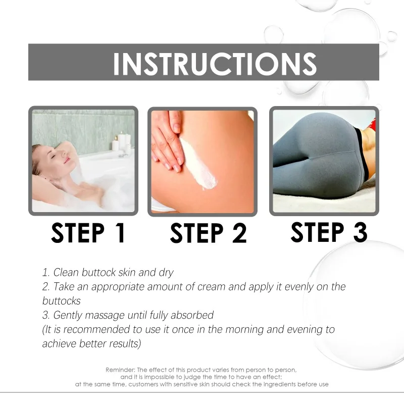 Hip Lifting Cream Whitening Body Buttocks Lifting Massage Moisturizing Enlargement Cream Buttocks Plump Growth Sexy Body Care