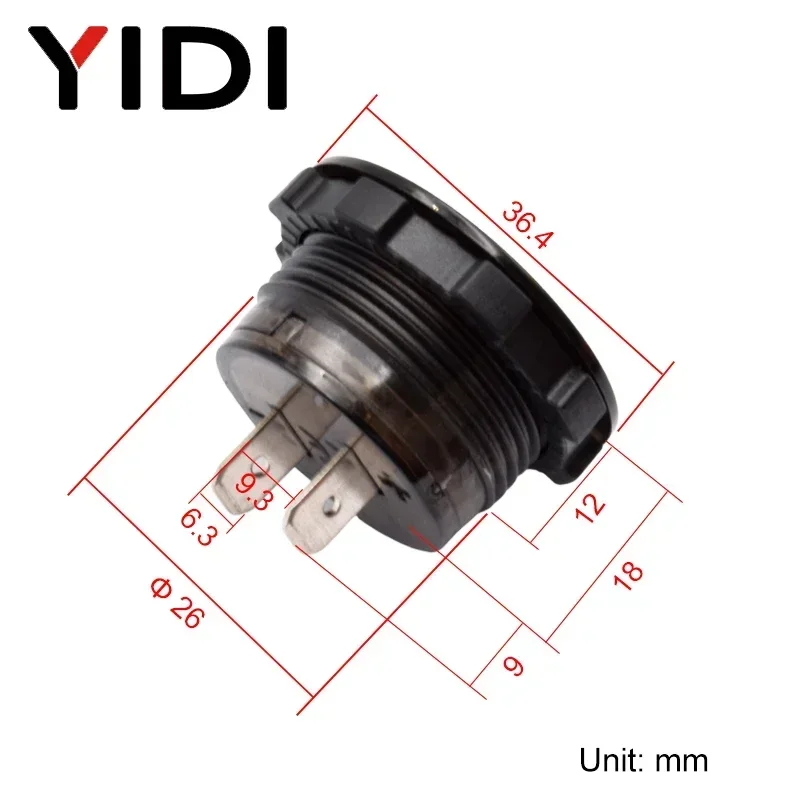 LED 디스플레이 디지털 전압계, DC 12V 24V 패널 장착 전압 측정기 자동차, 오토바이, 보트, ATV, 트럭용
