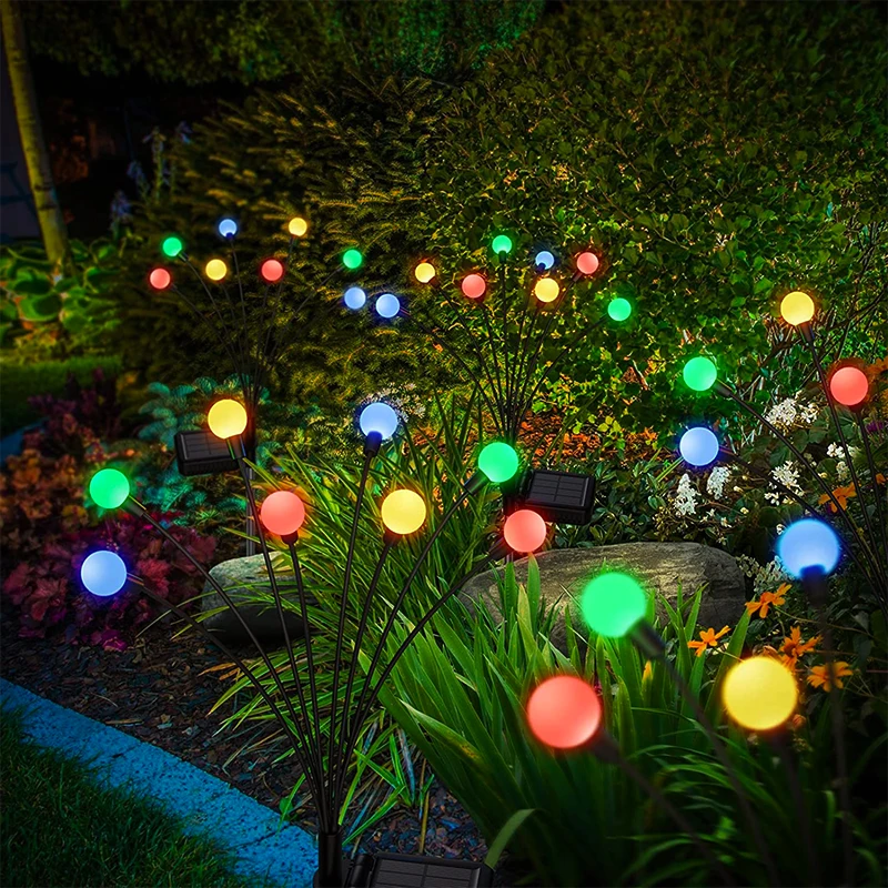Solar LED Lights Solar LED Firefly Lights Outdoor Garden Decor Lawn Solar Light Waterproof Patio Walkway Yard Balcony Pathway Lamp