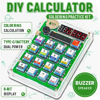 Kit di produzione elettronica per calcolatrice fai-da-te Display a tubo digitale a LED con kit di pratica di saldatura per microcomputer a chip singolo Shell