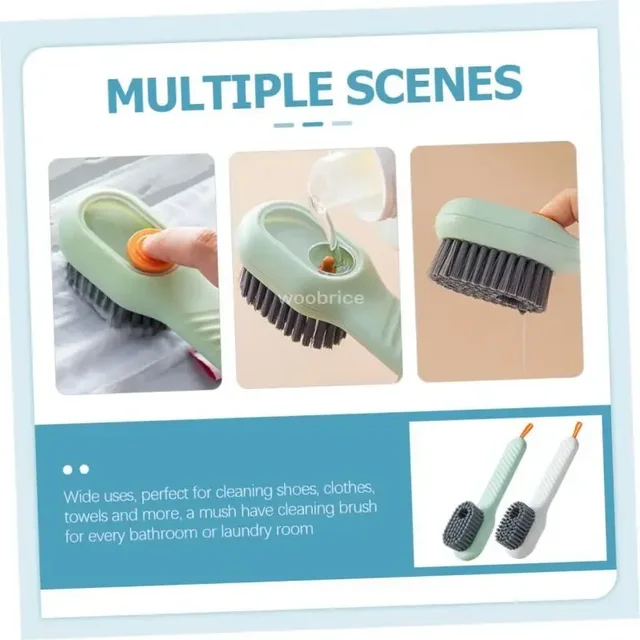 Brosse à chaussures multifonction à poils souples, liquide rempli de chaussures, accessoires de nettoyage de maison, outils de cuisine propres 6