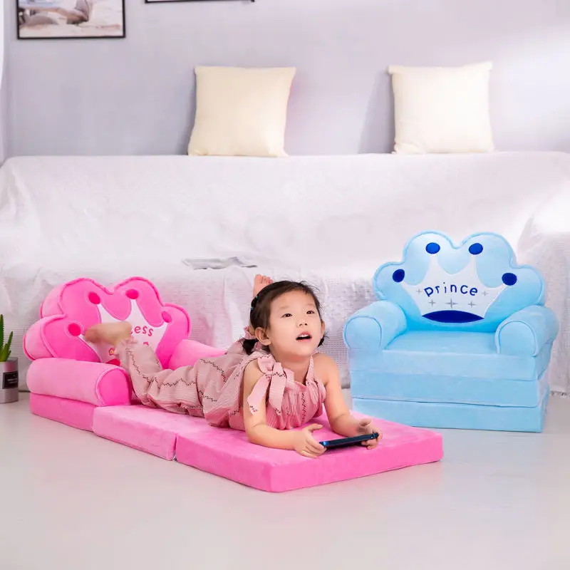 Kids Couch Children Sofa Cute Cartoon Lazy Folding Small Sofas Bed