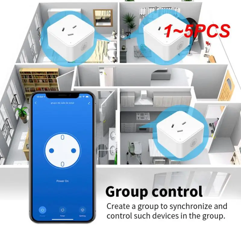 

Умная розетка с Wi-Fi и голосовым управлением, 1-5 шт.
