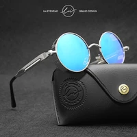 LM Classic Steampunk Sunglasses Polarized Men Women Vintage Round Metal Frame Sun Glasses High Quality UV400 sonnenbrille herren