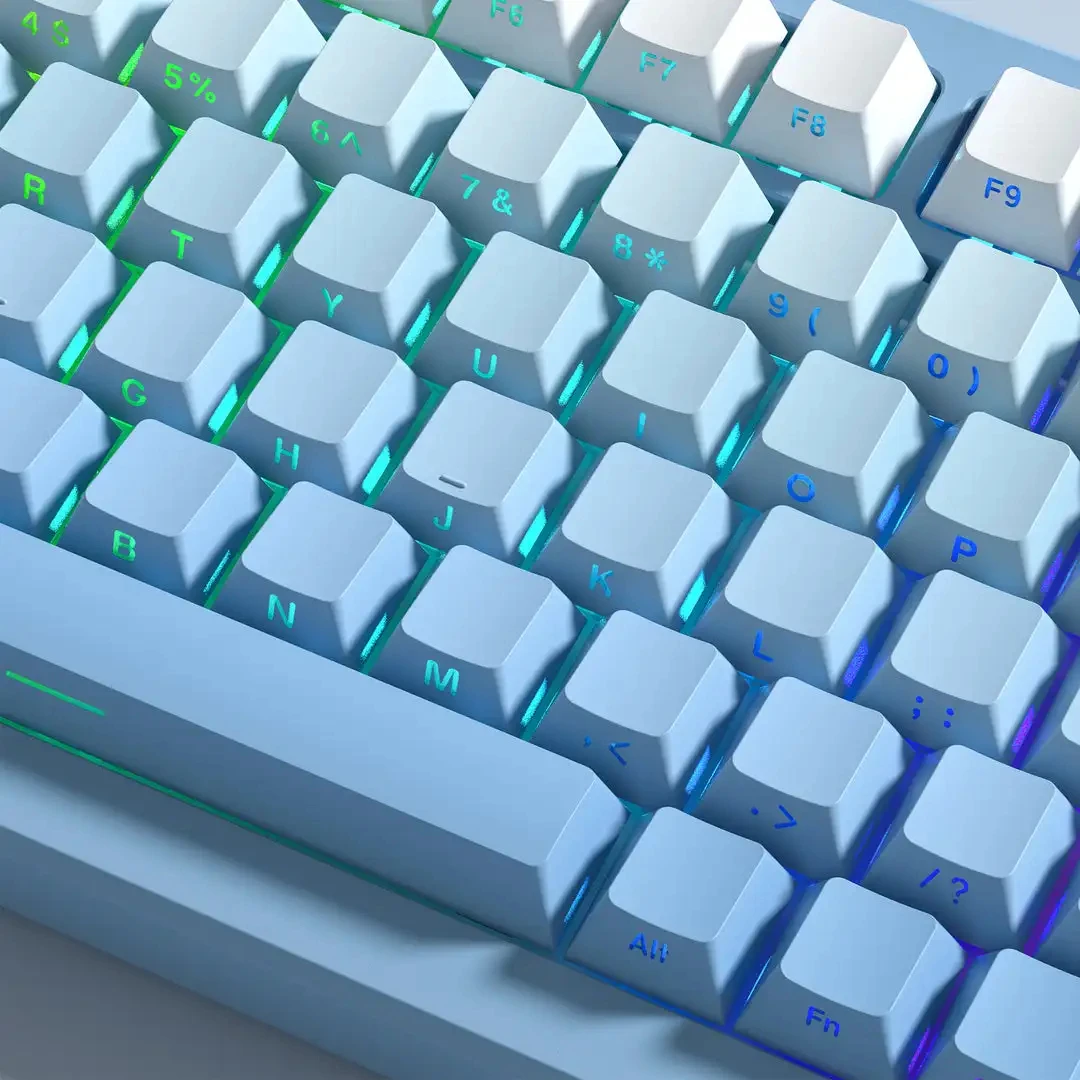 Lado Impresso Pbt Keycaps Gradiente Azul Double Shot Backlit Key Cap para Cherry mx Teclado Mecânico Perfil 136 Chaves - Imagem 4