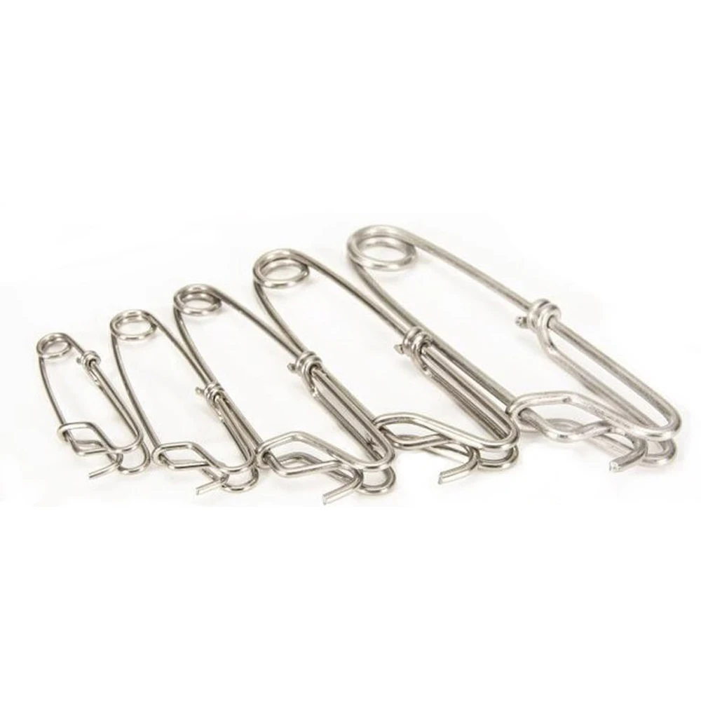 10pcs Corrosion-Resistant Fishing Snap Stainless Steel Branch Hangers fishing Rolling Swivel Sharks Snapper Fishing Connector