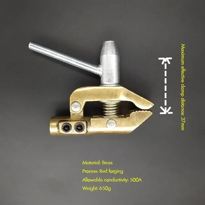 Rotary Welding Ground Clamp 600A Screw Style Earth Clamp for TIG MIG Stick Welder Machines Full Copper Max Pitch 37mm