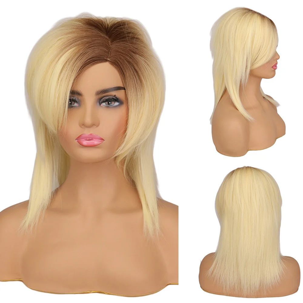 WHIMSICAL W Synthetic Wigs Long Straight Synthetic Hair Wig Ombre Brown Blonde Full Wigs for Women with Bangs Hair sylvia long wavy brown wig synthetic full machine made wig with bangs brown wigs for women ombre blonde none lace wig 22 inches