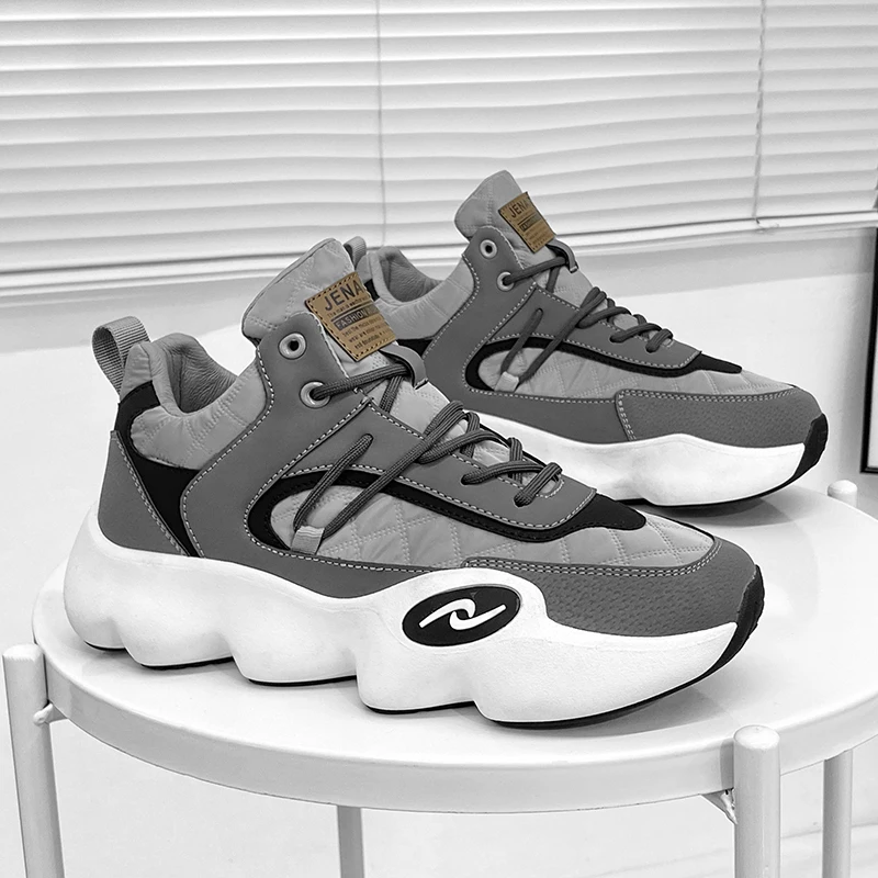

2022 New Men's Casual Sneakers Fashion Thick Sole Lace Up Running Shoes Comfortable Wear-resistant Outdoor Non-slip Sports Shoes