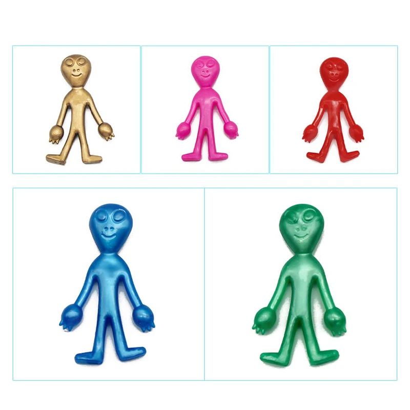 Novelty Funny Simulated Alien Super Soft Elastic Stretch Toys Children's Stress Relief Toys Halloween Prank Scary 5Pcs