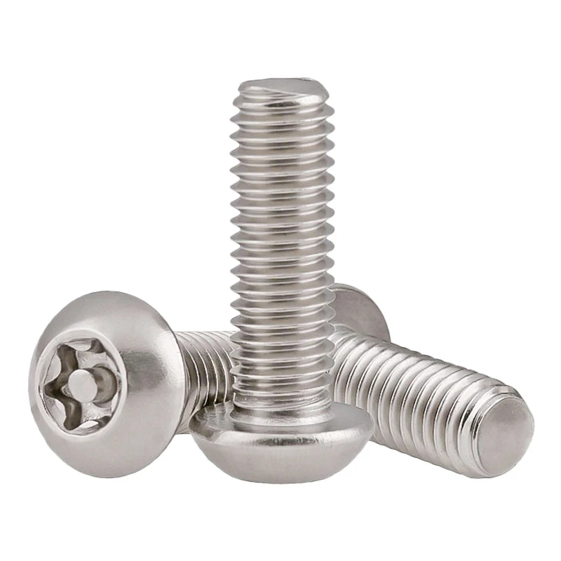 304 Stainless Steel M2 M3 M4 M5 M6 M8 M10 Six Lobe Torx Button Round Head with Pin Anti-theft Tamper Proof Security Screw Bolt