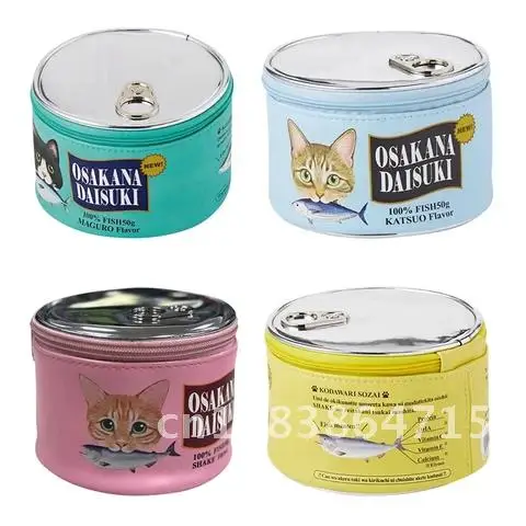 

Cats Funny Can Bag Cosmetic Makeup Toiletry Zipper Case Storage Portable Handbag Kit Makeup Pouch Package Accessories