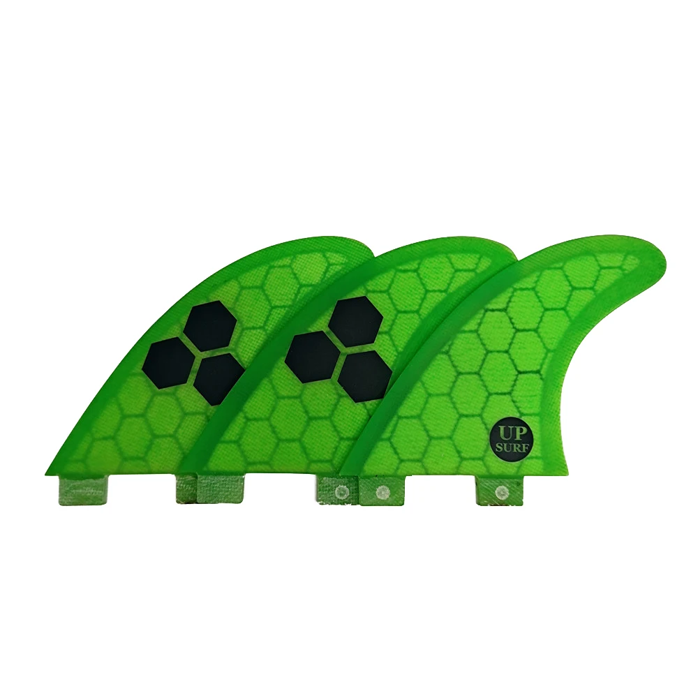 

G3 Tri Fins Thruster UPSURF FCS Fins Big Honeycomb Carbon Fins Boating Accessories Paddle Surf Fins Green S Quilhas For Sup Fins