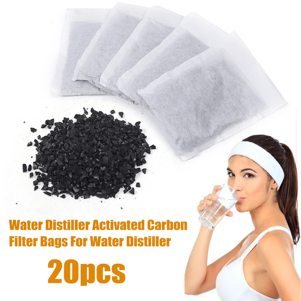 LOYALHEARTD 20 Pack of Distiller Filters Activated Carbon Filters Bags for Water Distillers