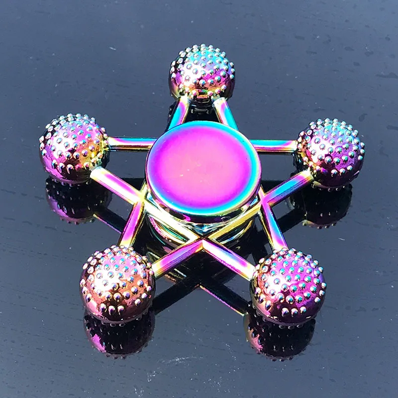 Rainbow Fidget Metal Spinner Colorful Finger Spinners High Speed Hand Spinners Fidget Toys for Stress Anxiety Relief for Adults 4