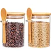 18oz Airtight Glass Jars With Lids And Spoons, Candy Jars With Lids, Clear Spice Jars, Small Food Storage Containers 1