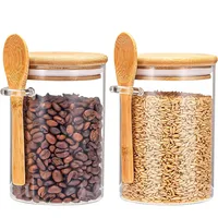18oz Airtight Glass Jars With Lids And Spoons, Candy Jars With Lids, Clear Spice Jars, Small Food Storage Containers 1