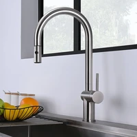 ก๊อกน้ำห้องครัวสีโรสโกลด์ขัดเงา สแตนเลส 304 แบบดึงออกได้ พร้อมหัวฉีดน้ำร้อนน้ำเย็น 4