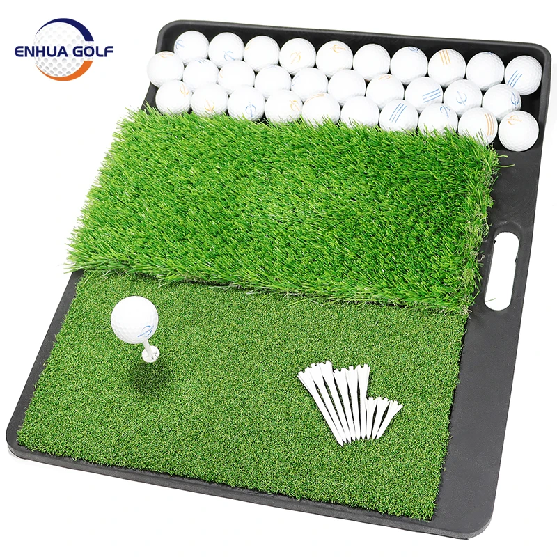 Golf Hitting Mats Artificial Turf Mat for Indoor/Outdoor Practice Includes 9 Golf Tees With
