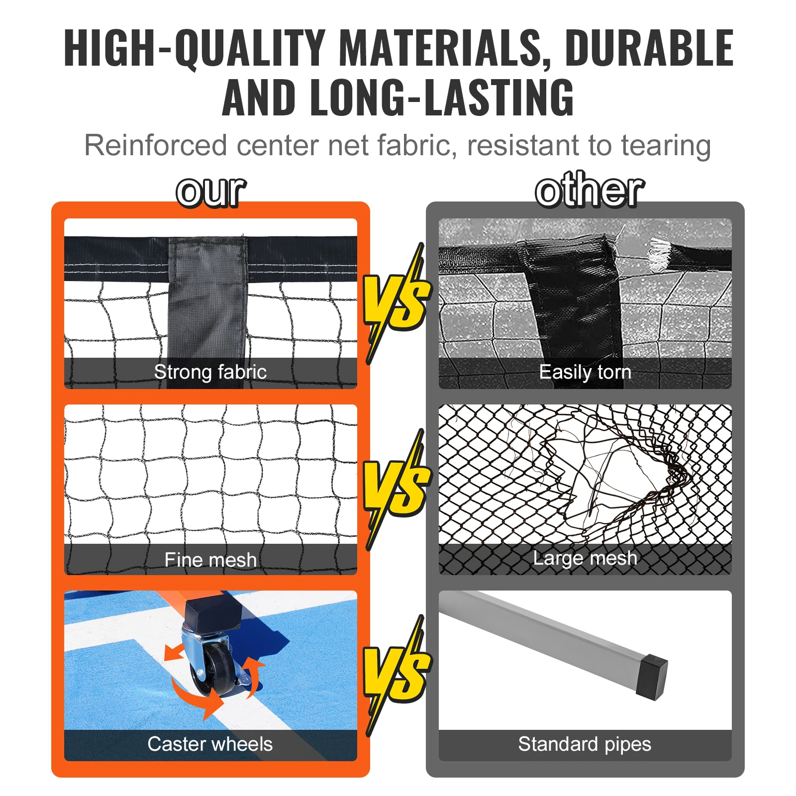 Portable Pickleball Net System Outdoor Regulation Size