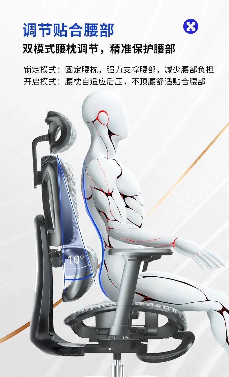 Description Picture 4 of item의자 Home Computer Chair Lifting Rotating Learning Comfortable And Sedentary Aluminum Alloy Foot Esports Office Chair