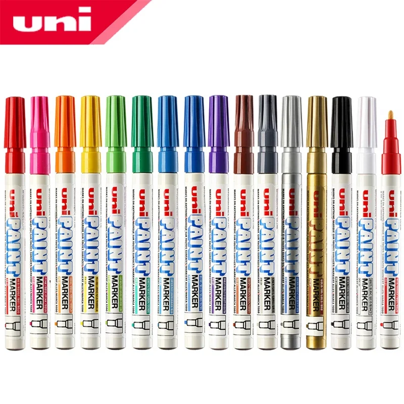 1pcs set UNI PX-21 small Paint Pen Touch-up Pen 15-color Waterproof Industrial Non-fading Tire Marker Permanent Paint Pen