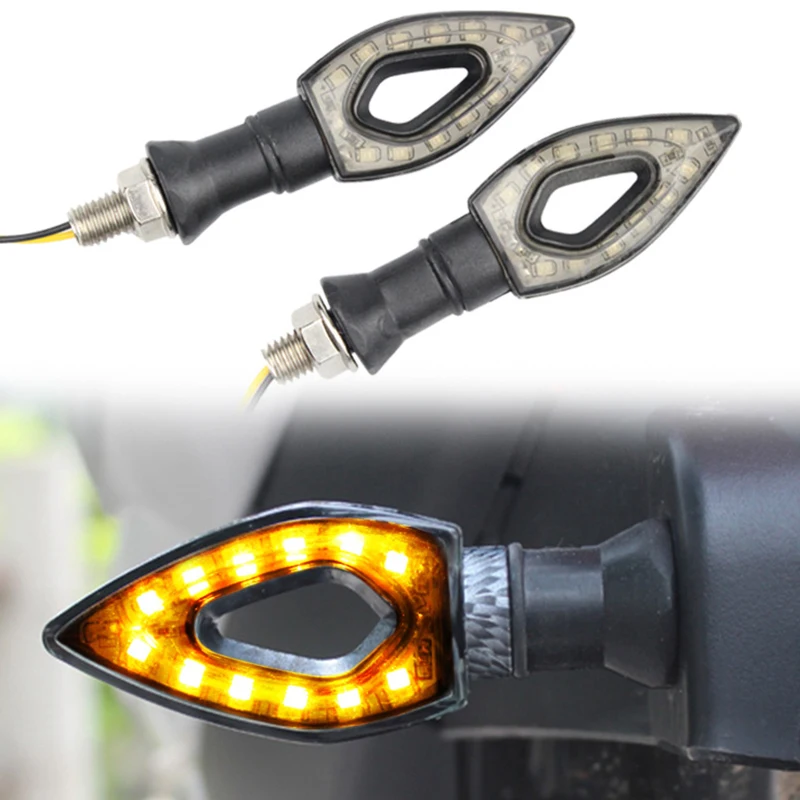 Motorcycle LED Turn Signal Light 5 Color Amber Blade Lamp Indicator Blinker Indicators Waterproof  Motorcycle Flashers Lighting