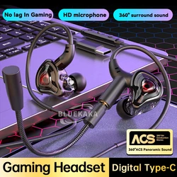 Enhanced Surround Sound Wired Headphones with HiFi Stereo Bass and HD Noise Cancellation (Type - C)