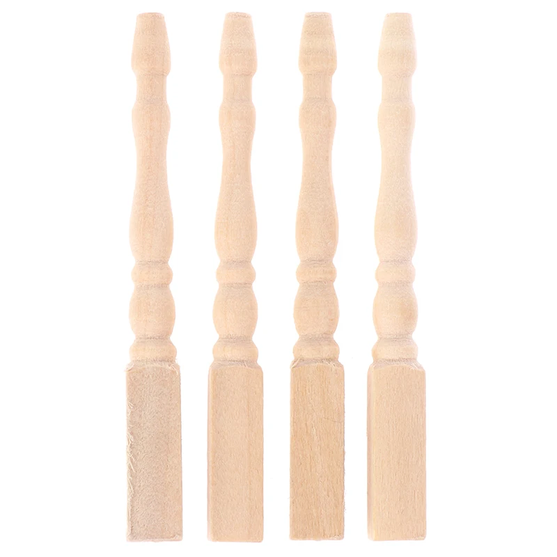 4pcs/lot 1:12 Wooden Dollhouse Table Leg Miniature Furniture Diy Dollhouse Accessories Simulation Table Feet Model Dollhouse Toy 2