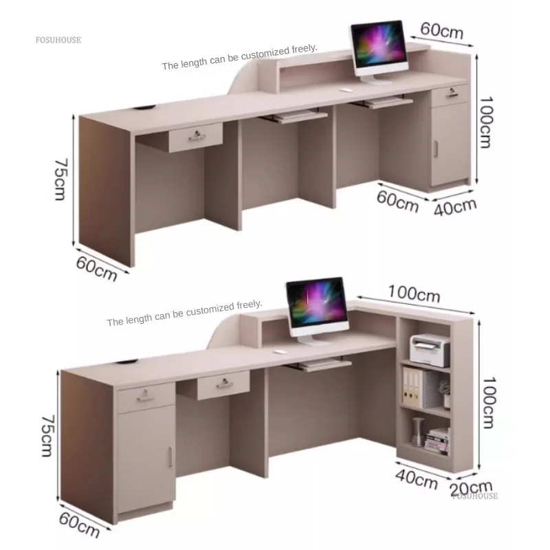 Luxury Reception Desk Bar Beauty Salon Cashier Clothing Store Counter Small Supermarket Front Desks Simple Counter Tables R
